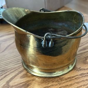 Brass bucket planter